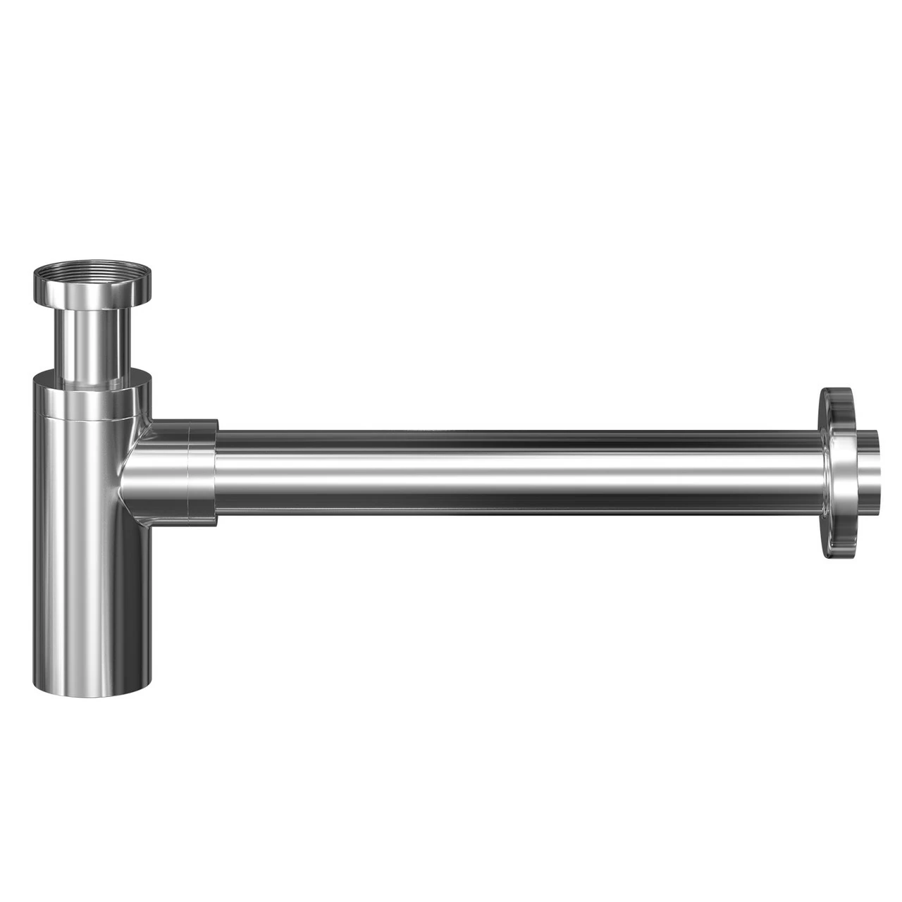 Polished Chrome 180mm Round Basin Bottle Trap - Image 2