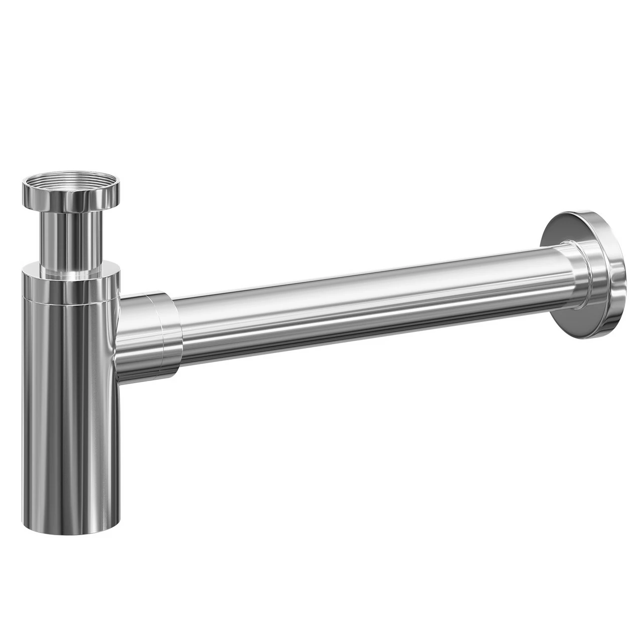 Polished Chrome 180mm Round Basin Bottle Trap - Image 3