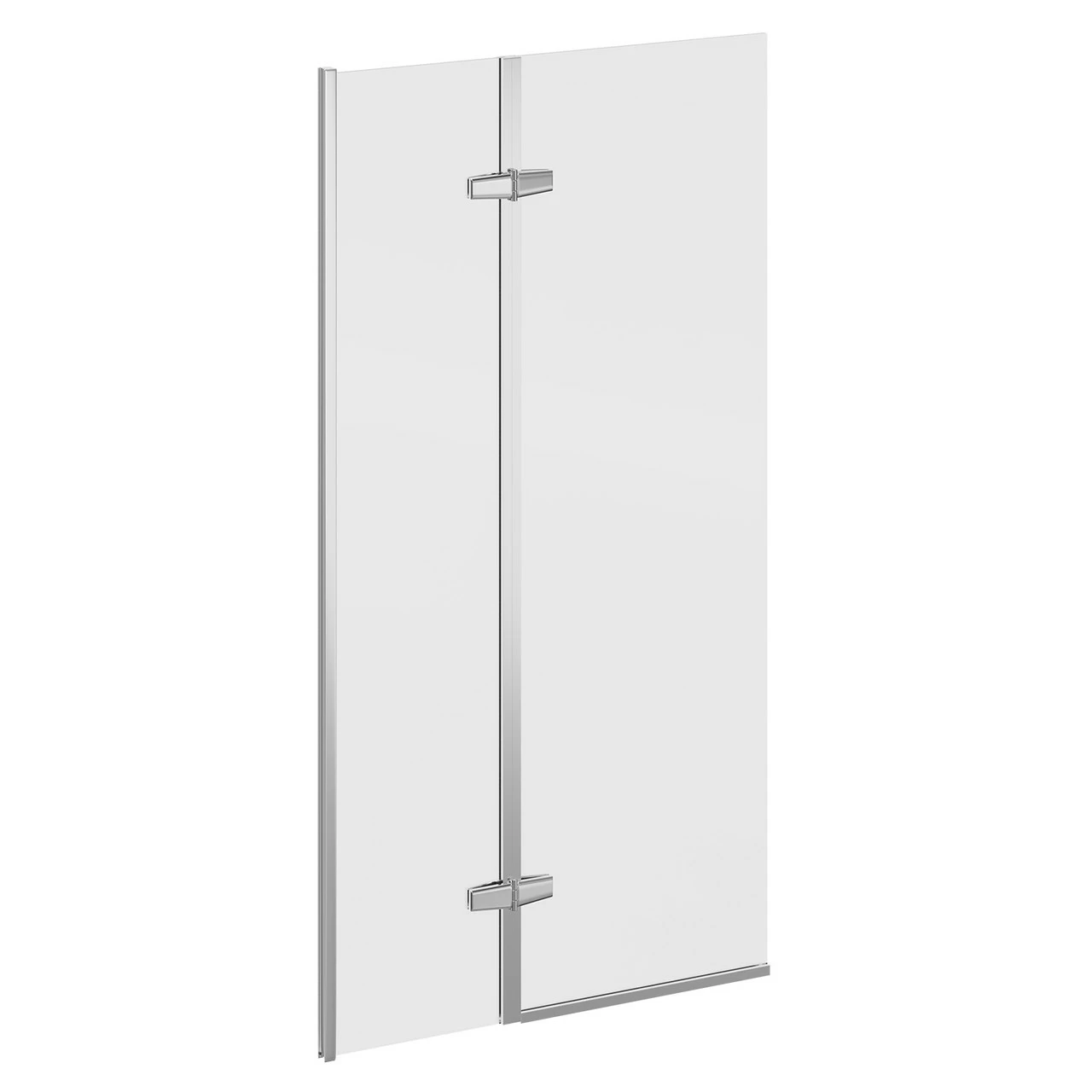 Polished Chrome 745mm Centre Hinged Square Corner Bath Shower Screen - Image 4