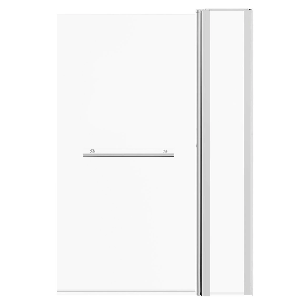 Polished Chrome 985mm Extended Square Corner Bath Shower Screen With Towel Rail - Image 2