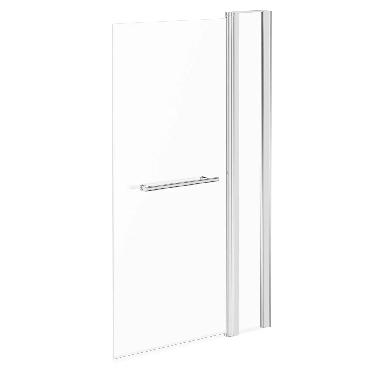 Polished Chrome 985mm Extended Square Corner Bath Shower Screen With Towel Rail - Image 3