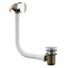 Polished Chrome Free Flow Bath Filler With Push Waste And Overflow