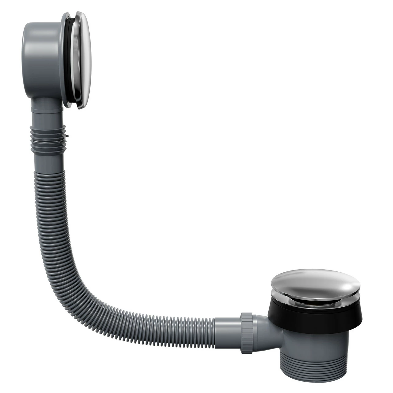 Polished Chrome Round Easy Clean Sprung Click Clack Bath Waste - Image 4