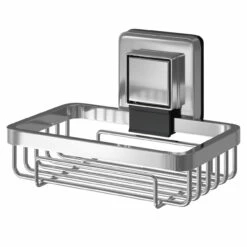 PushLoc Polished Chrome Wall Mounted Soap Basket