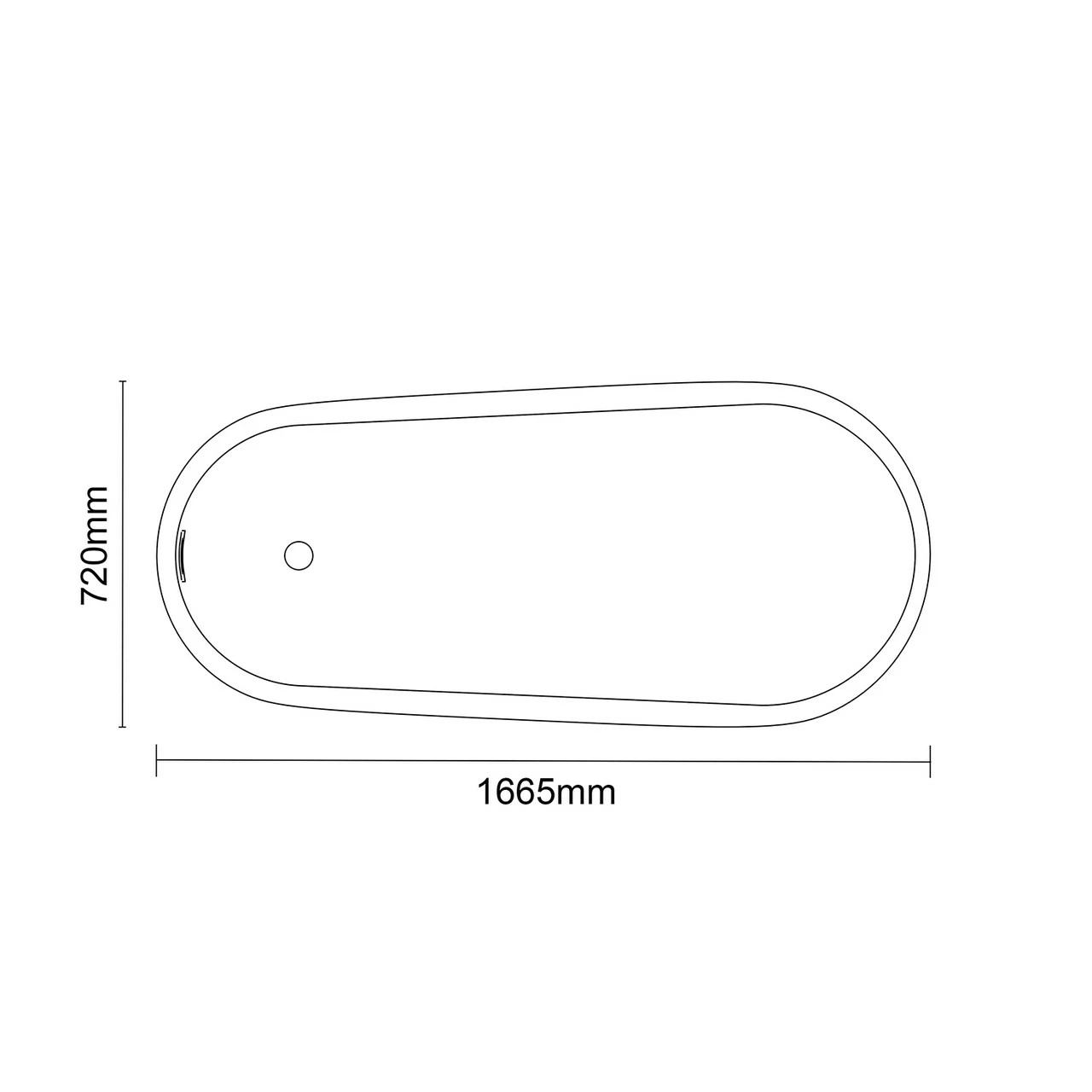 Salerno 1670mm X 720mm Luxury Freestanding Single Ended Slipper Bath - Image 6