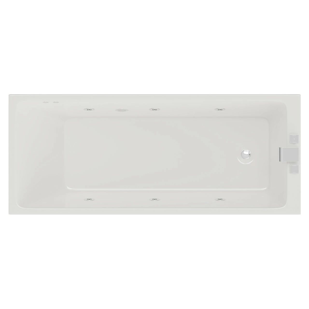 Slim Edge 1700mm X 700mm 6 Jet Chrome Flat Jet Single Ended Whirlpool Bath