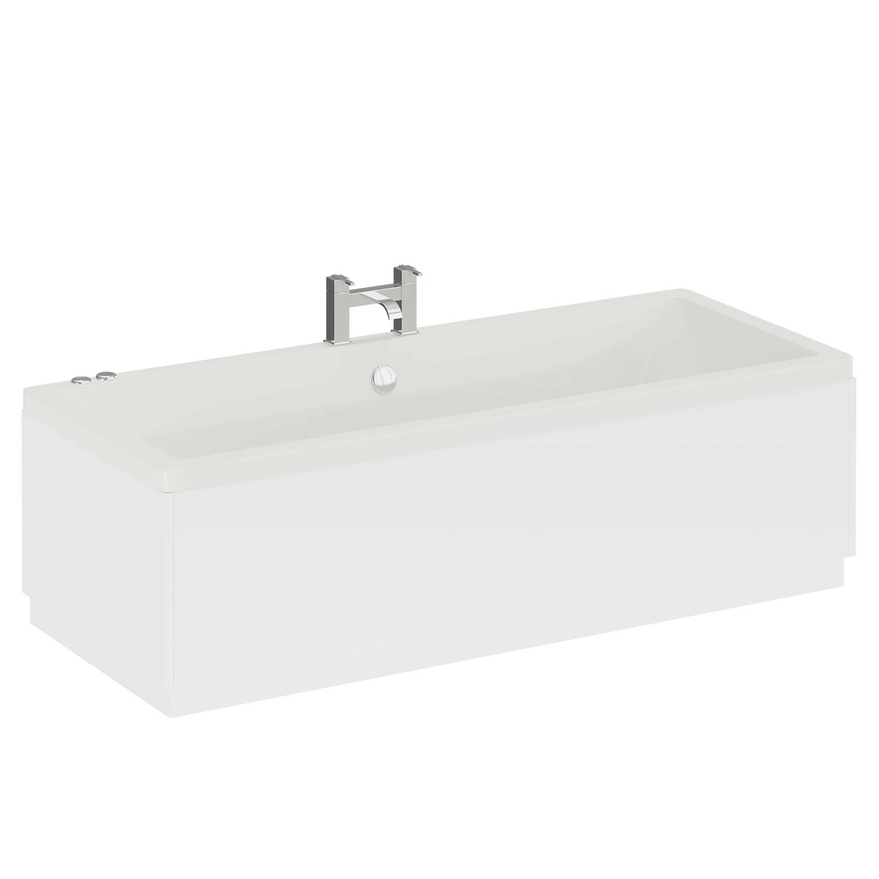 Square 1700mm X 700mm 12 Jet Chrome V-Tec Double Ended Whirlpool Bath - Image 3