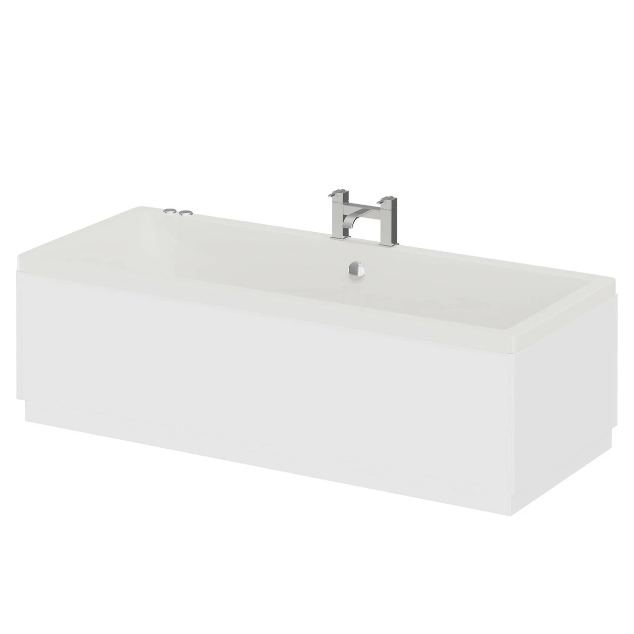 Square 1700mm X 700mm 6 Jet Chrome V-Tec Double Ended Whirlpool Bath - Image 2