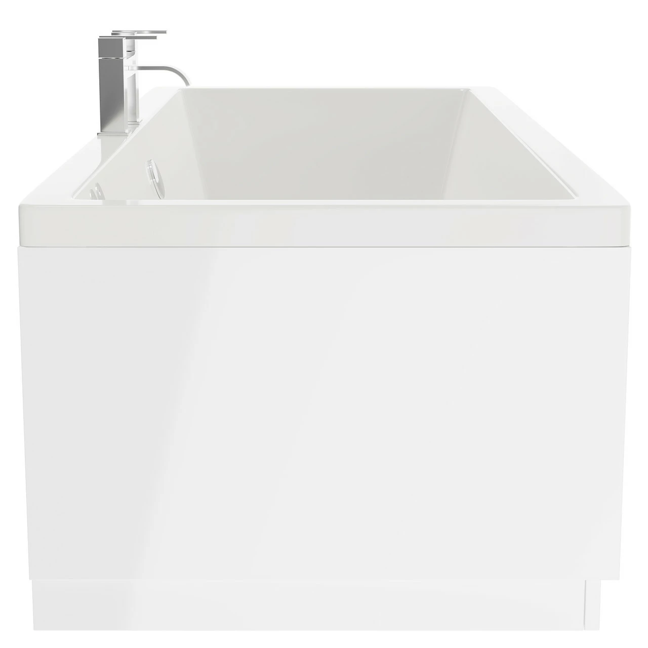 Square 1700mm X 750mm 12 Jet Chrome Flat Jet Double Ended Whirlpool Bath - Image 5