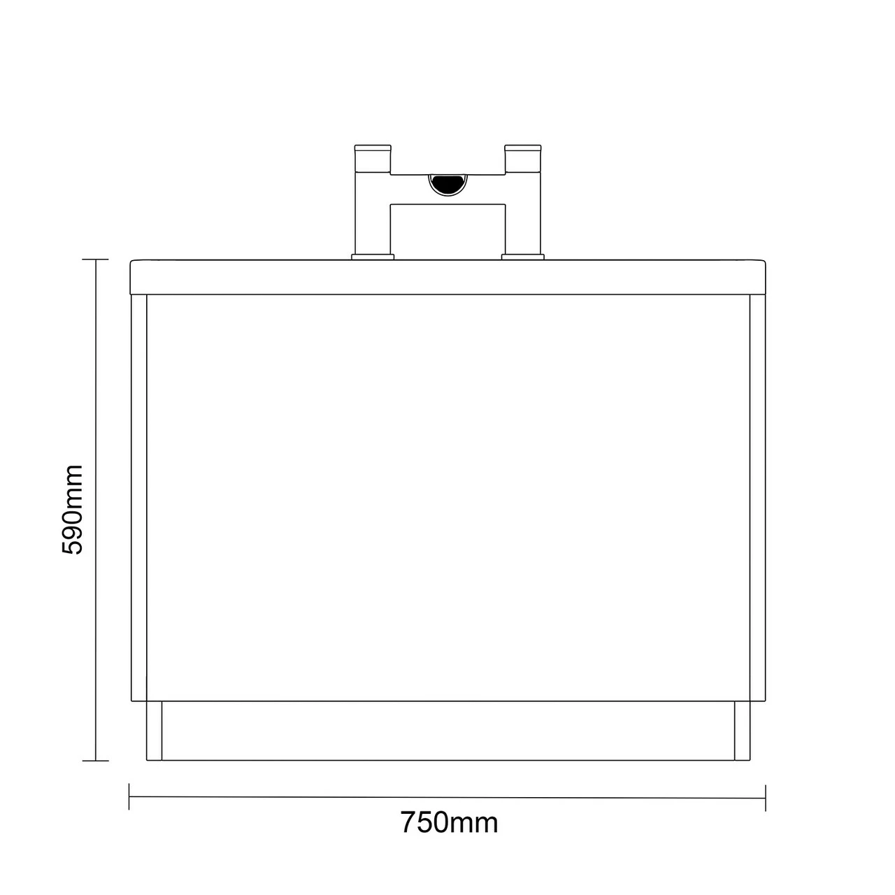 Square 1700mm X 750mm Straight Single Ended Shower Bath - Image 6
