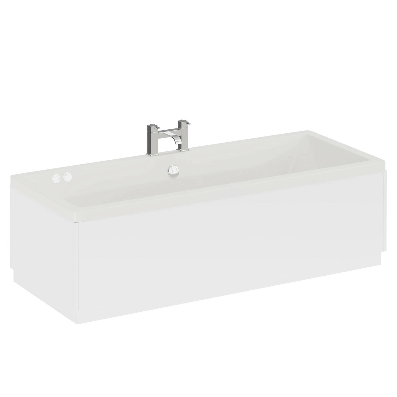 Square 1800mm X 800mm 12 Jet Chrome Flat Jet Double Ended Whirlpool Bath - Image 3