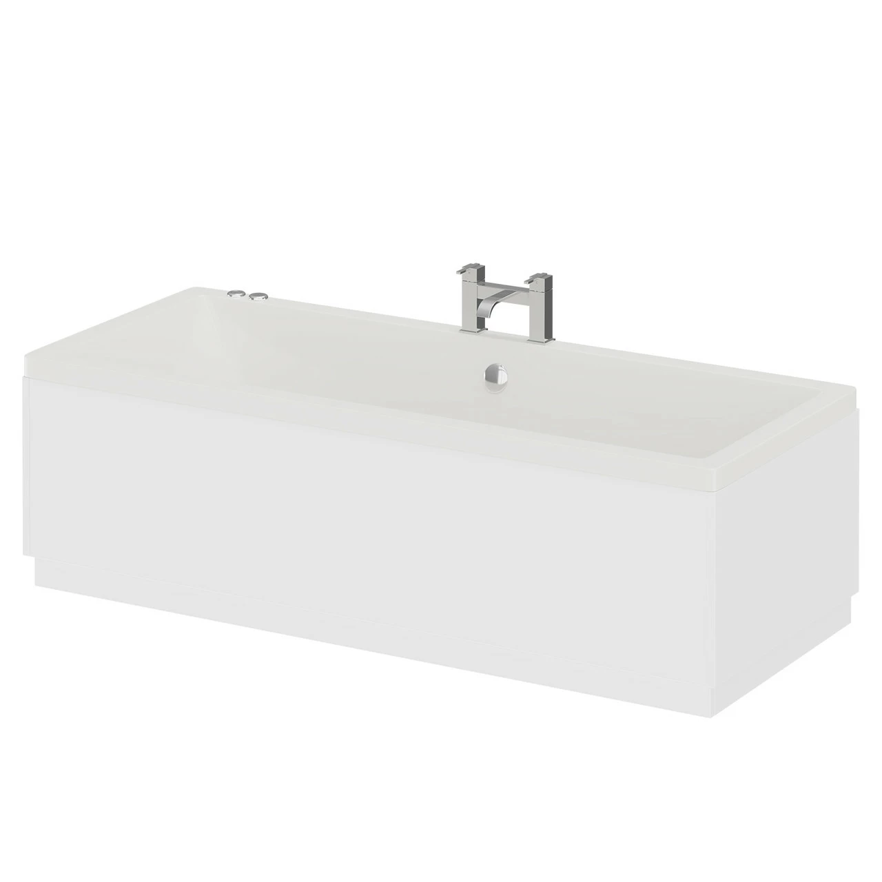 Square 1800mm X 800mm 12 Jet Chrome V-Tec Double Ended Whirlpool Bath - Image 2