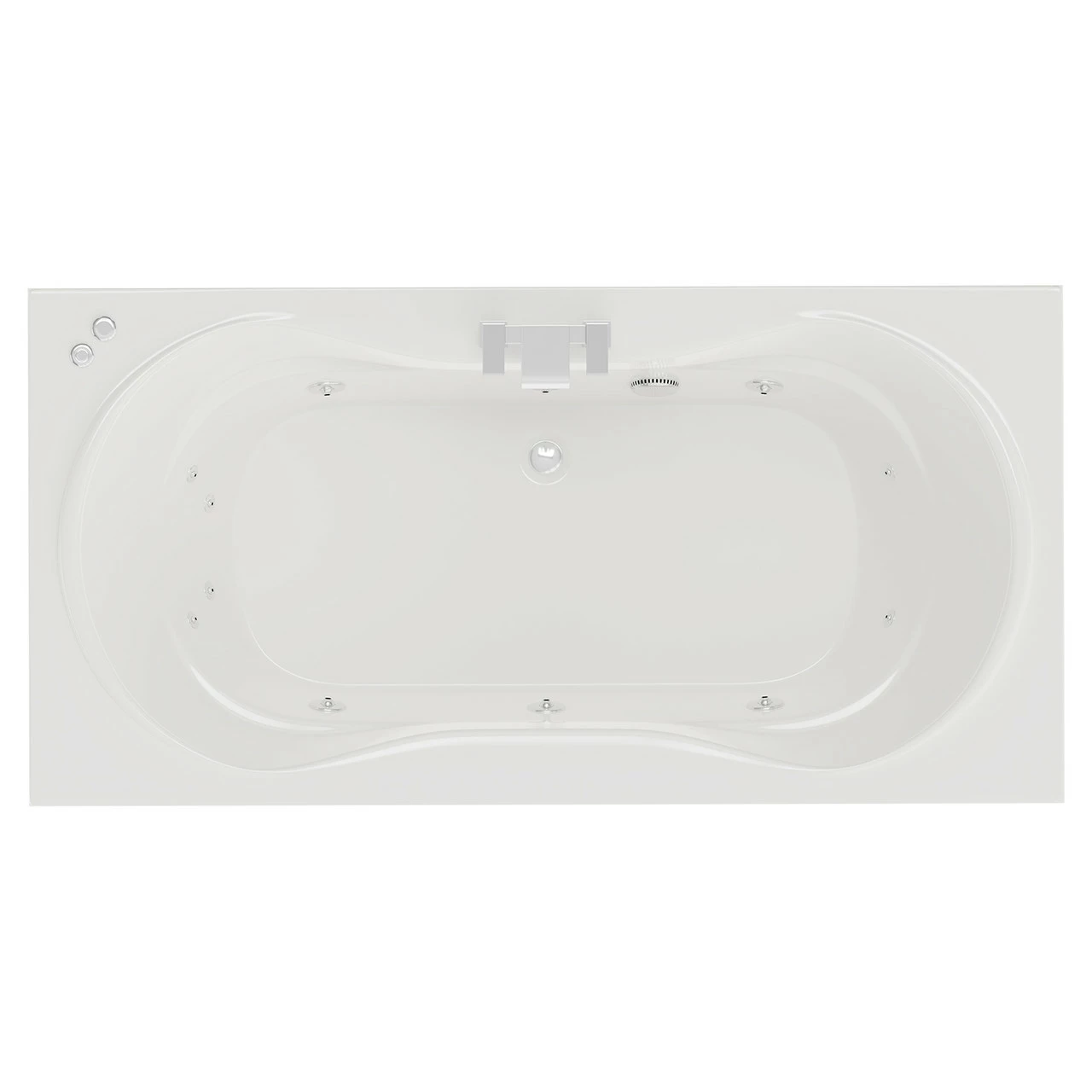 Strata Duo XL 1800mm X 900mm 12 Jet Chrome V-Tec Double Ended Whirlpool Bath