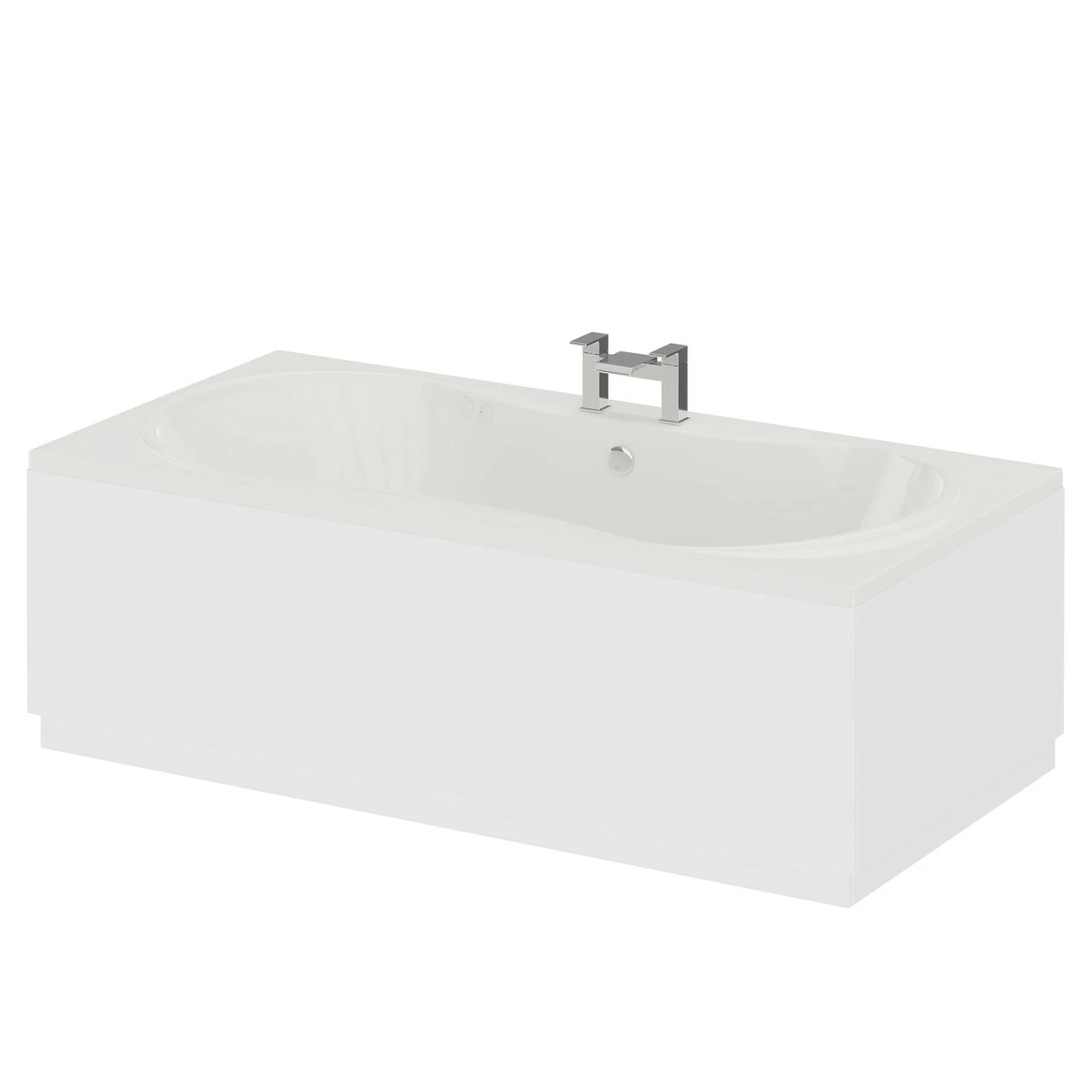 Strata Duo XL 1800mm X 900mm 6 Jet Chrome Flat Jet Double Ended Whirlpool Bath - Image 2