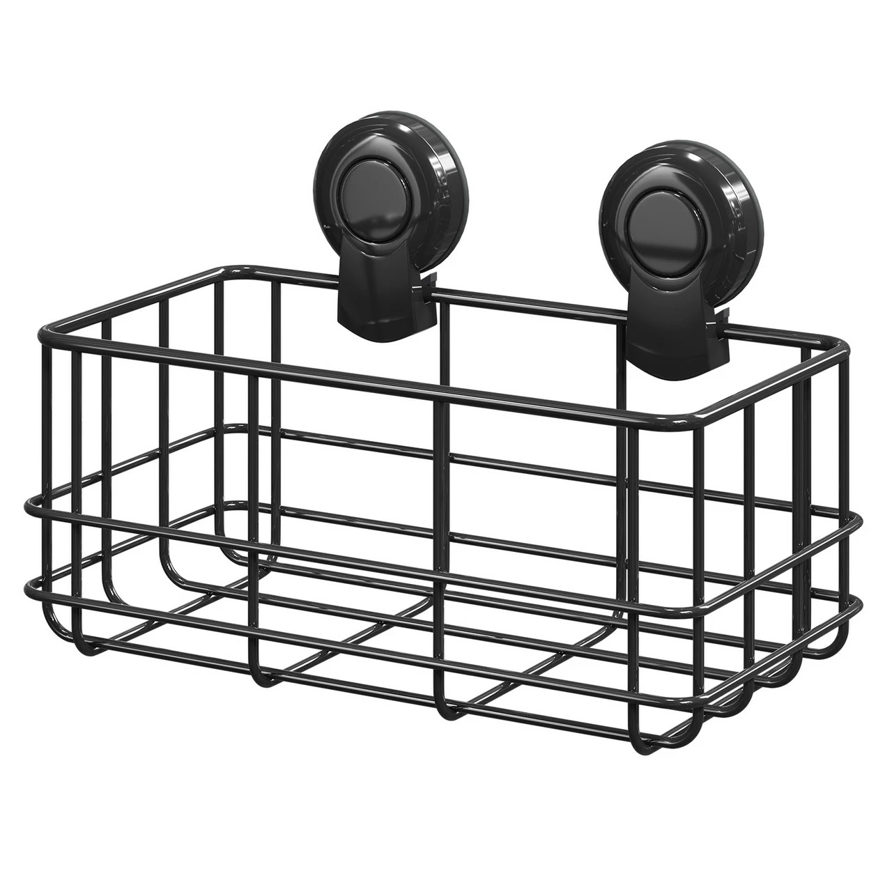 SuctionLoc Black Wall Mounted Bottle Basket