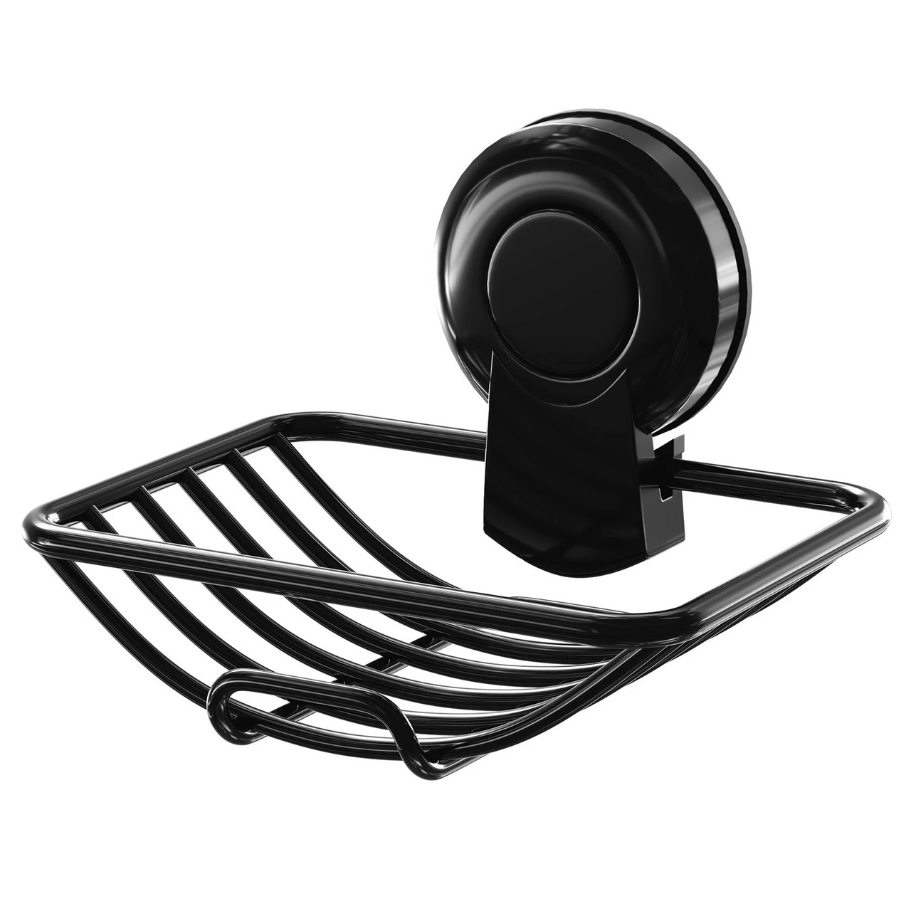 SuctionLoc Black Wall Mounted Soap Basket