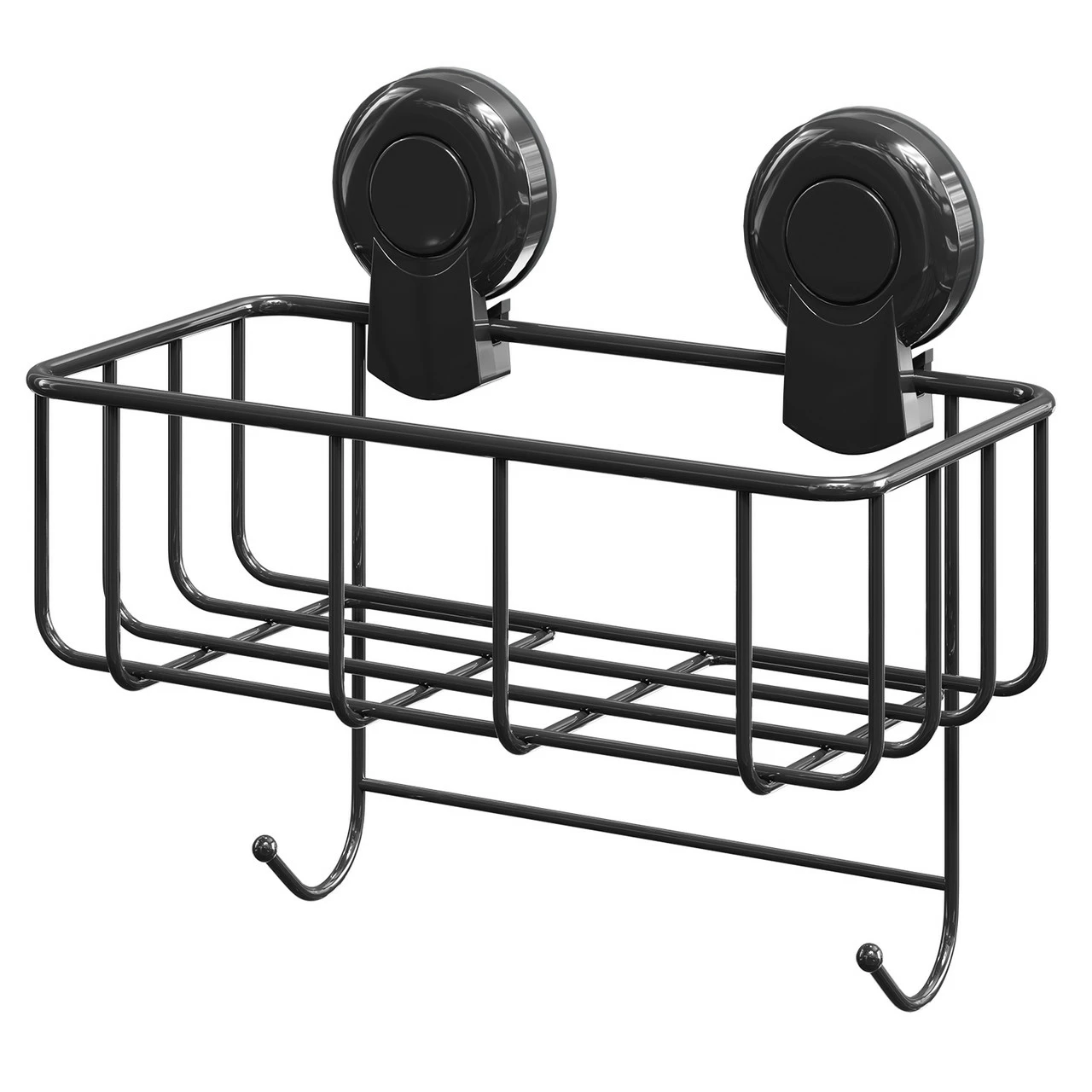 SuctionLoc Black Wall Mounted Sponge Basket