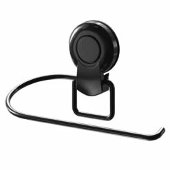 SuctionLoc Black Wall Mounted Toilet Roll Holder