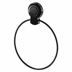 SuctionLoc Black Wall Mounted Towel Ring