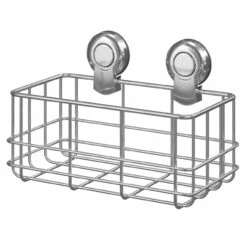 SuctionLoc Chrome Wall Mounted Bottle Basket