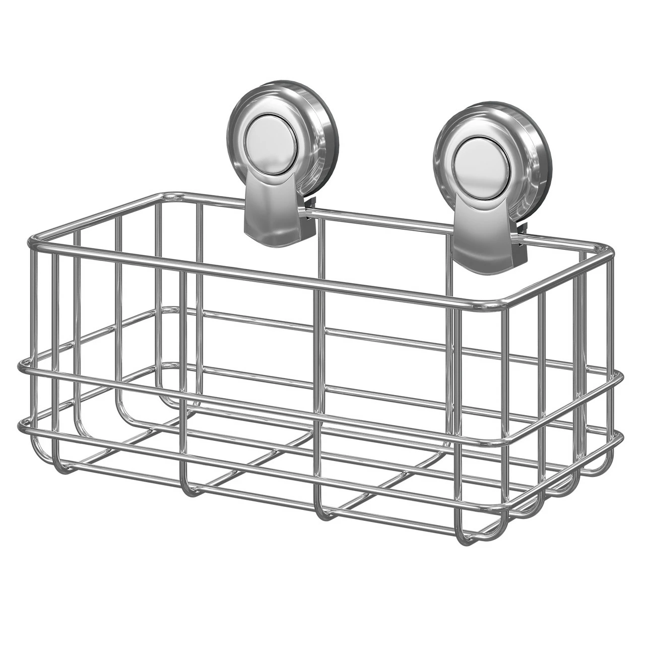 SuctionLoc Chrome Wall Mounted Bottle Basket