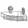 SuctionLoc Chrome Wall Mounted Corner Basket