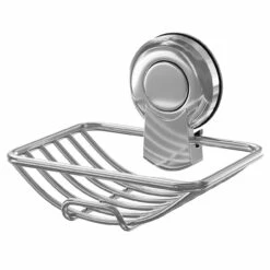 SuctionLoc Chrome Wall Mounted Soap Basket