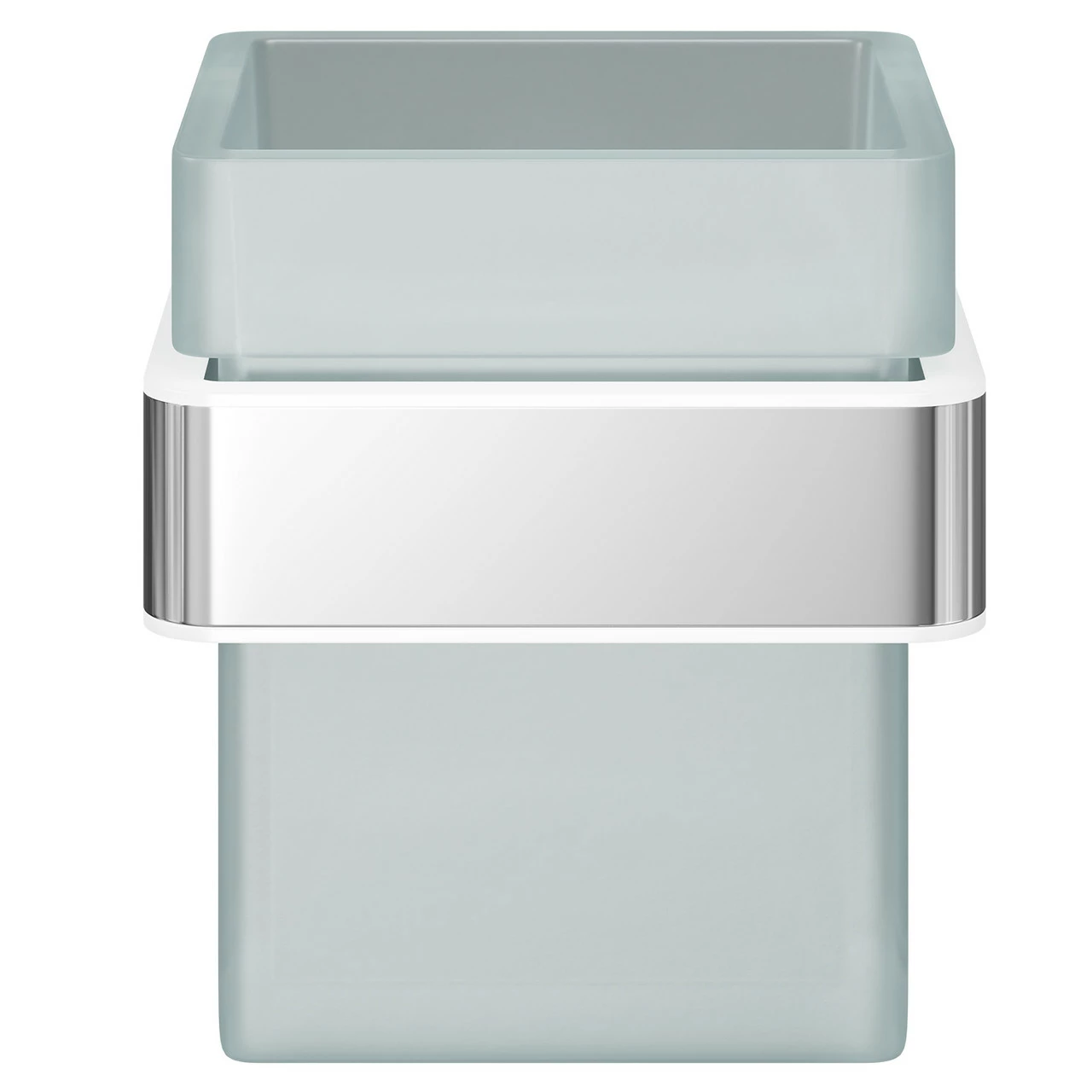 Taurus Polished Chrome And Frosted Glass Wall Mounted Bathroom Tumbler - Image 2