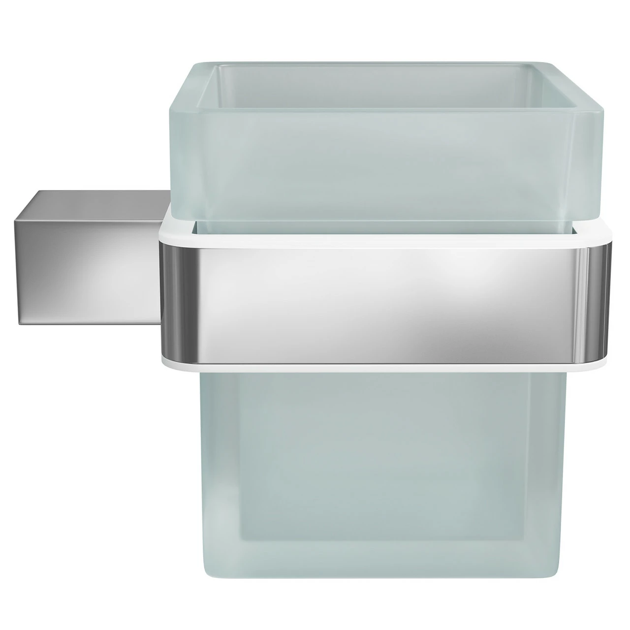 Taurus Polished Chrome And Frosted Glass Wall Mounted Bathroom Tumbler - Image 4