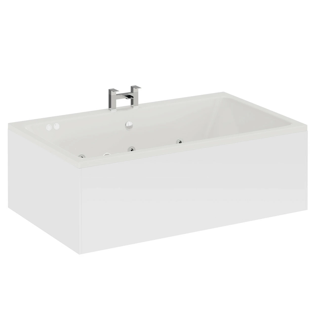 Verna 1800mm X 1100mm 12 Jet Chrome Flat Jet Double Ended Whirlpool Bath - Image 3