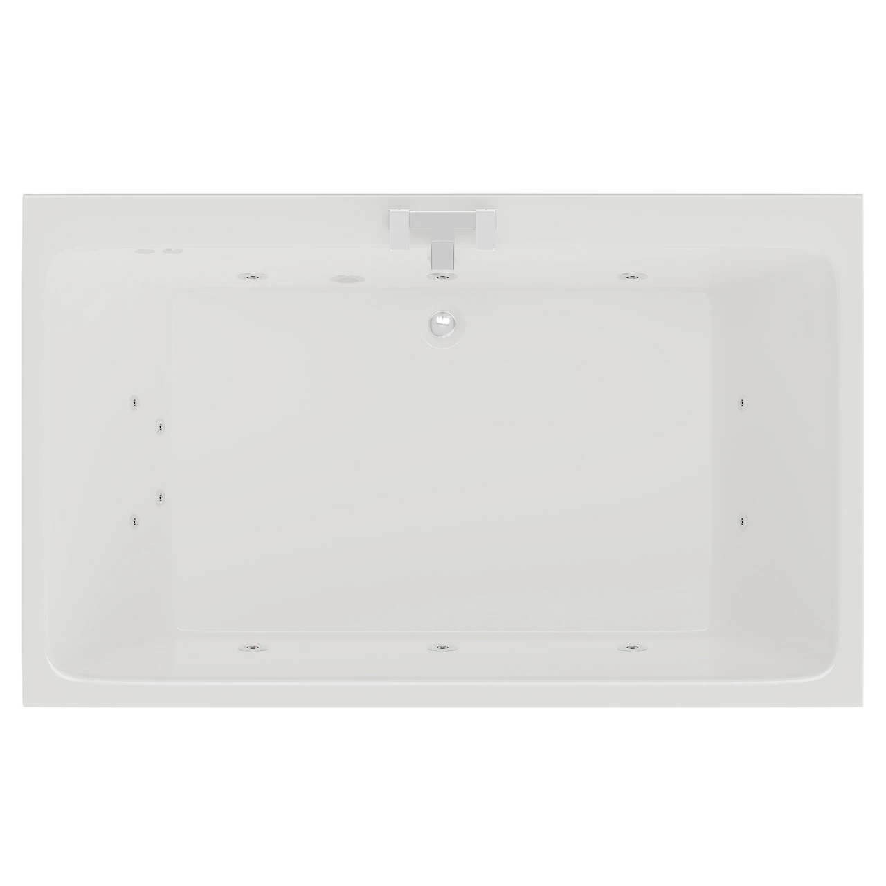 Verna 1800mm X 1100mm 12 Jet Chrome Flat Jet Double Ended Whirlpool Bath