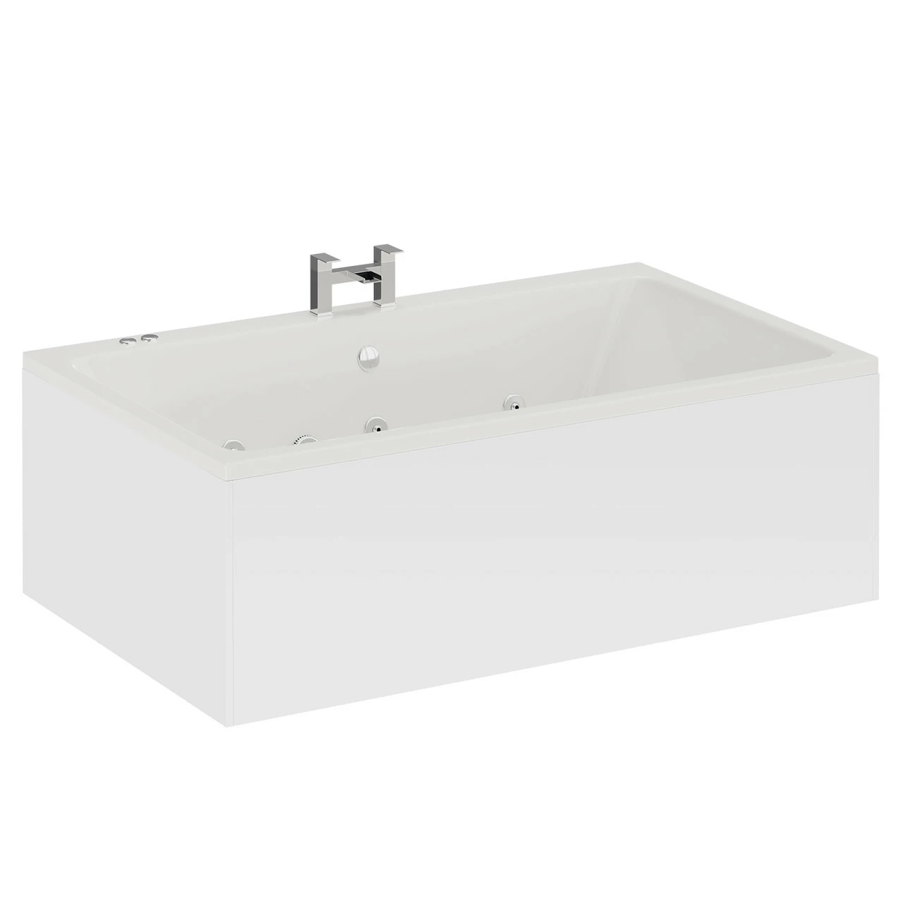Verna 1800mm X 1100mm 6 Jet Chrome V-Tec Double Ended Whirlpool Bath - Image 3
