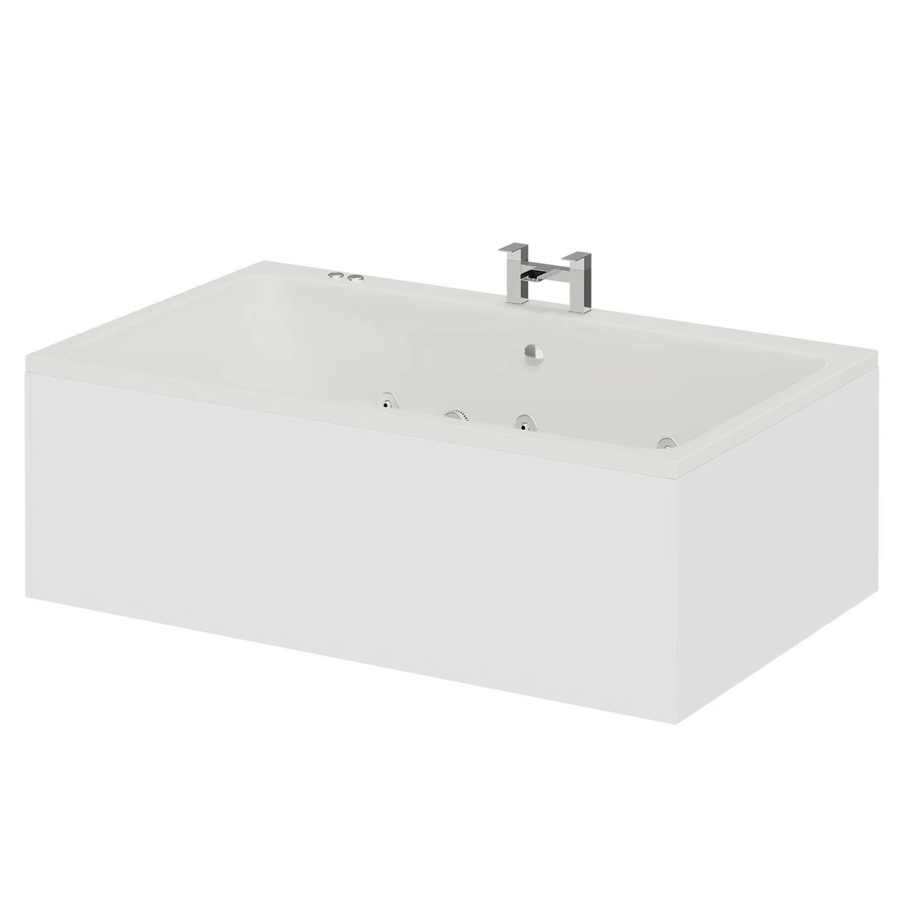 Verna 1800mm X 1100mm 6 Jet Chrome V-Tec Double Ended Whirlpool Bath - Image 2