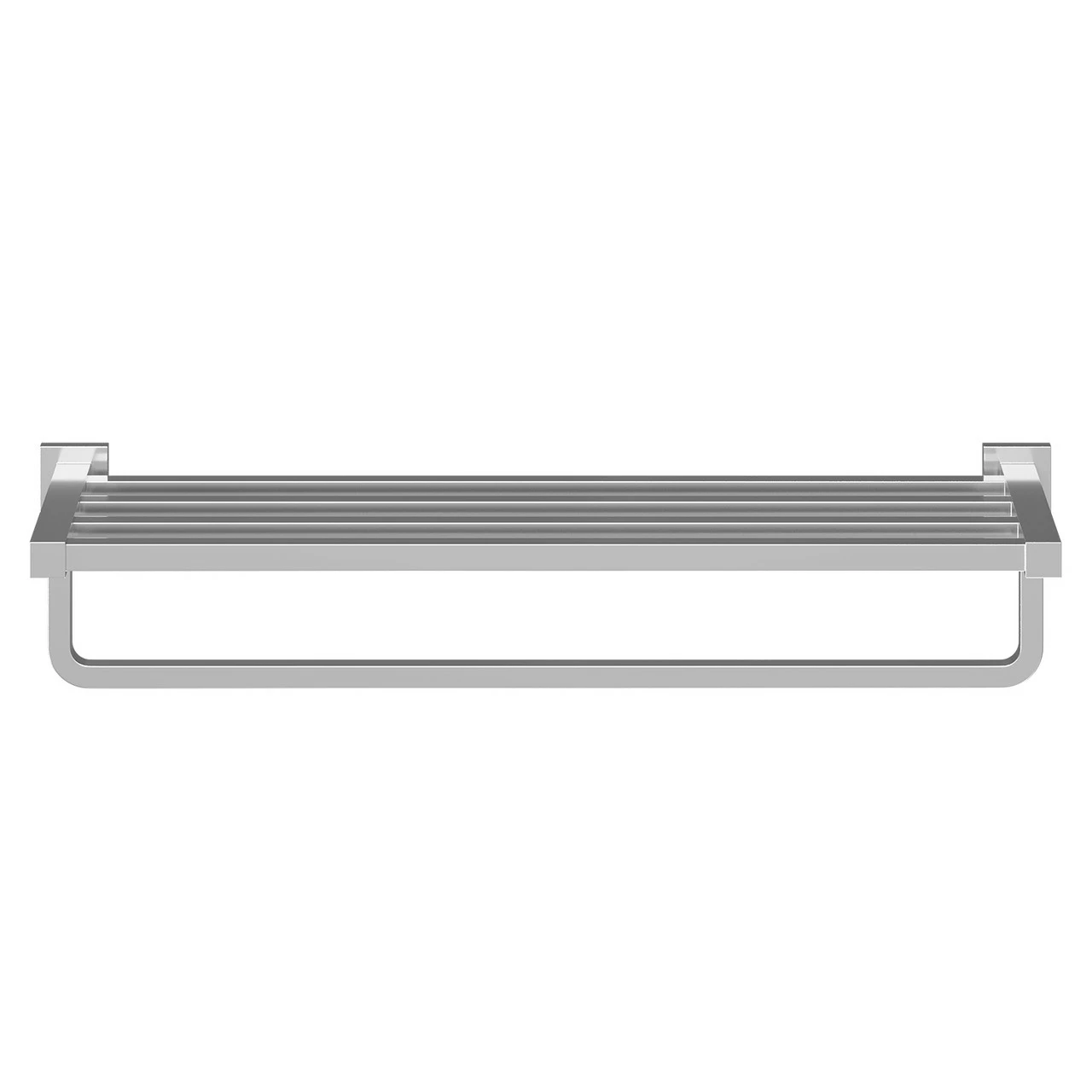 Virgo Polished Chrome Wall Mounted Towel Shelf With Towel Rail - Image 2
