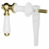 Windsor. White Ceramic And Brushed Brass Traditional Cistern Flush Lever