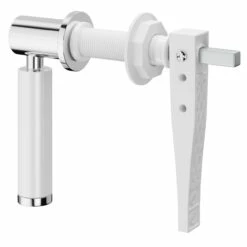 White Ceramic Modern Cistern Flush Lever