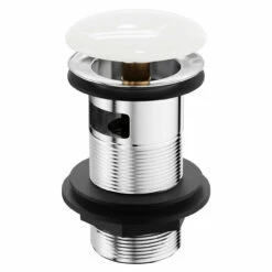 White Ceramic Top Slotted Click Clack Basin Waste