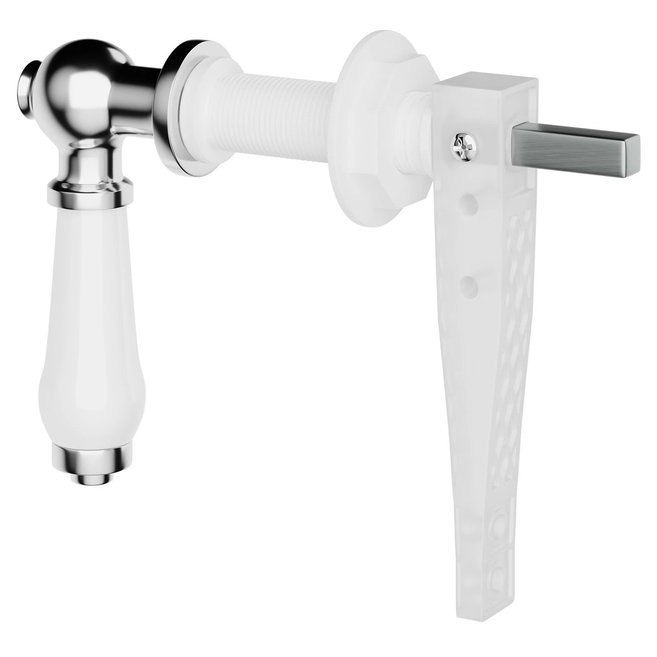 Windsor. White Ceramic Traditional Cistern Flush Lever