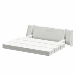 White Resin Wall Mounted Folding Shower Seat