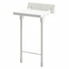 White Resin Wall Mounted Folding Shower Seat With Legs