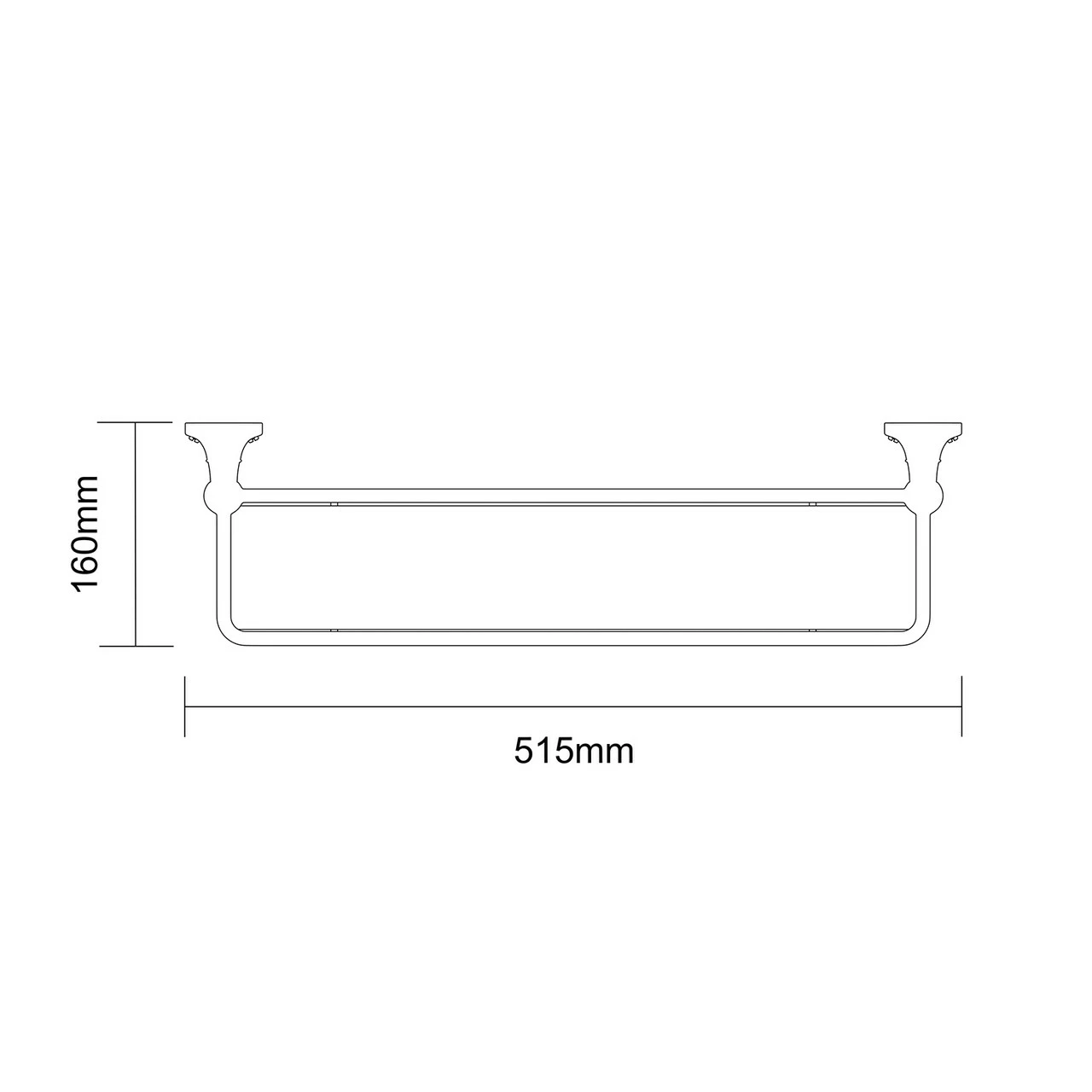 Windsor. Windsor 1930 Traditional Polished Chrome And Glass Wall Mounted Vanity Shelf - Image 6